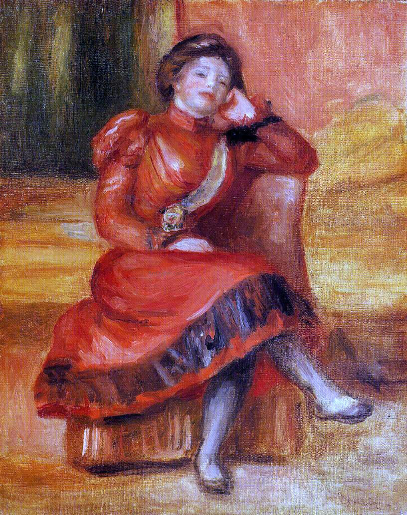 Pierre Auguste Renoir Spanish Dancer in a Red Dress - Canvas Print