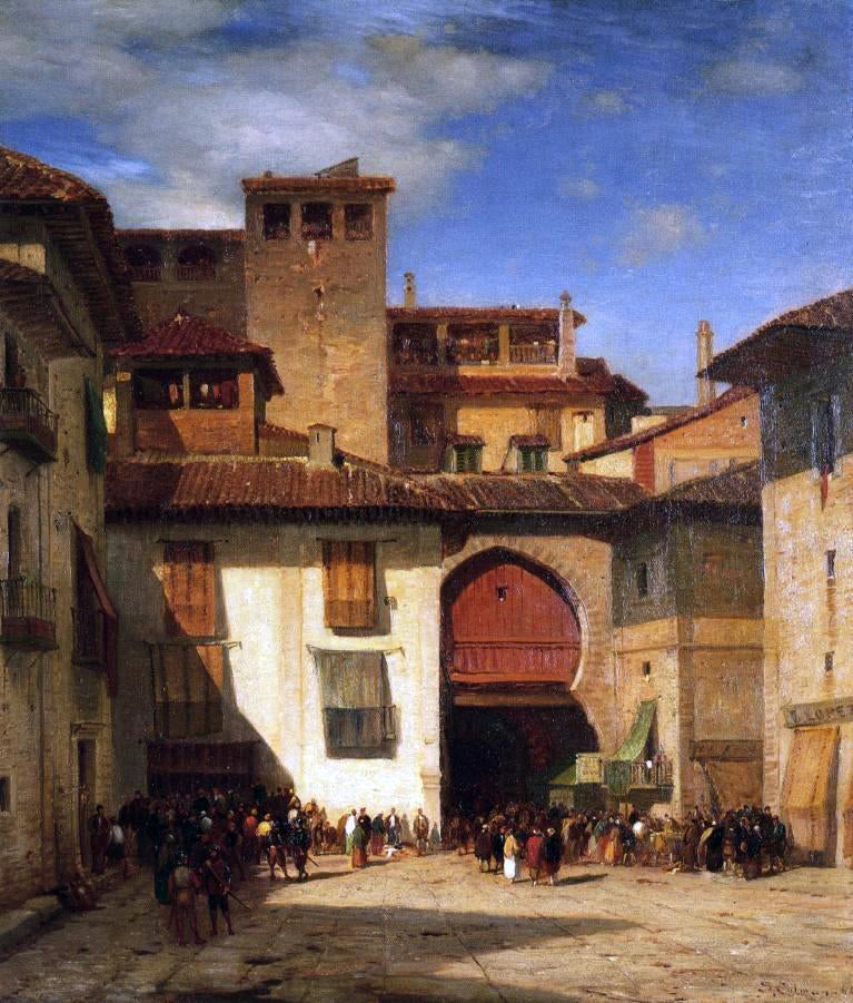 Jr. Samuel Colman Spanish Market Place - Canvas Print