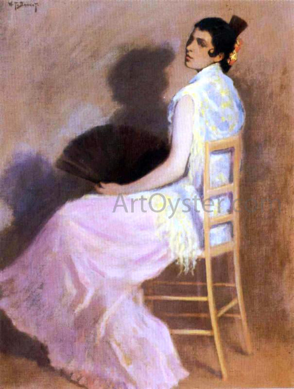 William Turner Dannat Spanish Woman with a Fan - Canvas Print