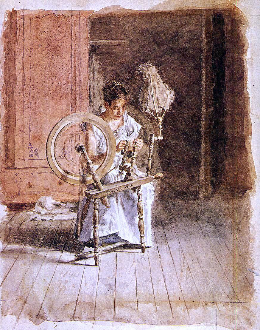 Thomas Eakins Spinning - Canvas Print