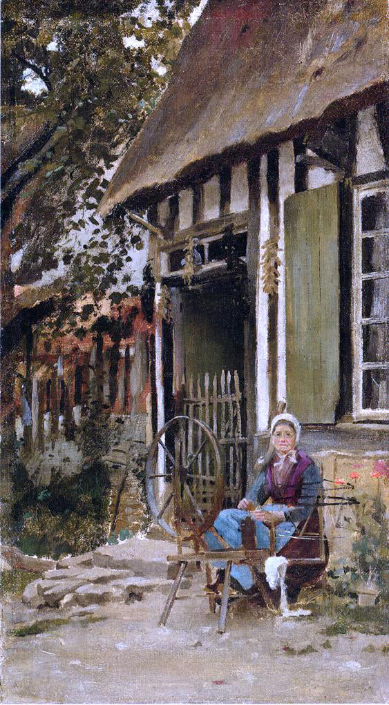 Theodore Robinson Spinning - Canvas Print