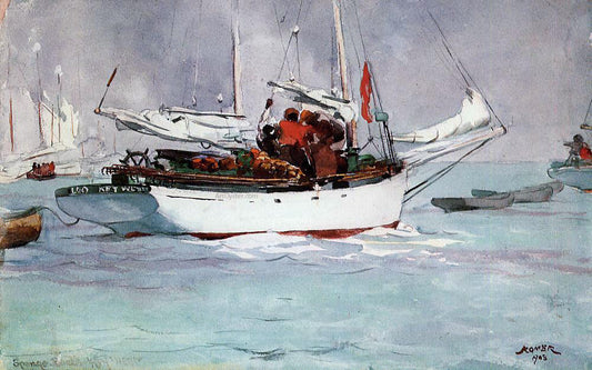 Winslow Homer Sponge Boats, Key West - Canvas Print