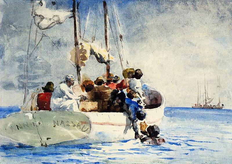Winslow Homer Sponge Fishing - Canvas Print