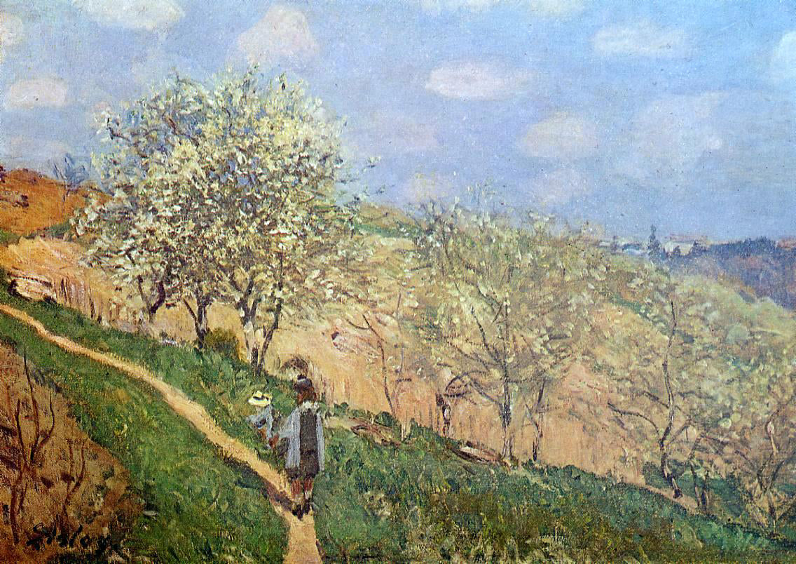 Alfred Sisley Spring in Bougival - Canvas Print