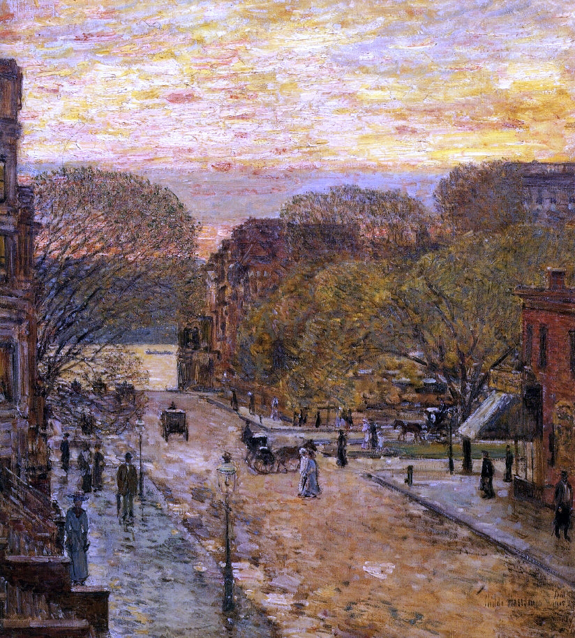 Frederick Childe Hassam Spring on West 78th Street - Canvas Print