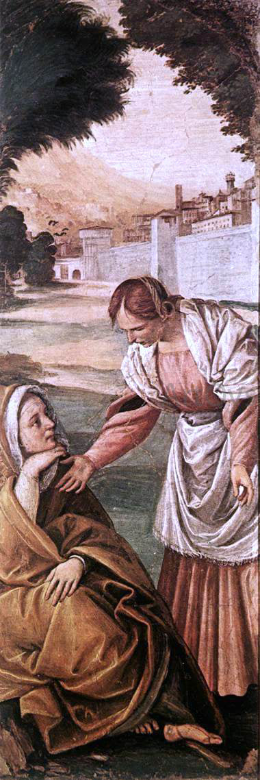 Gaudenzio Ferrari St Anne Consoled by a Woman - Canvas Print