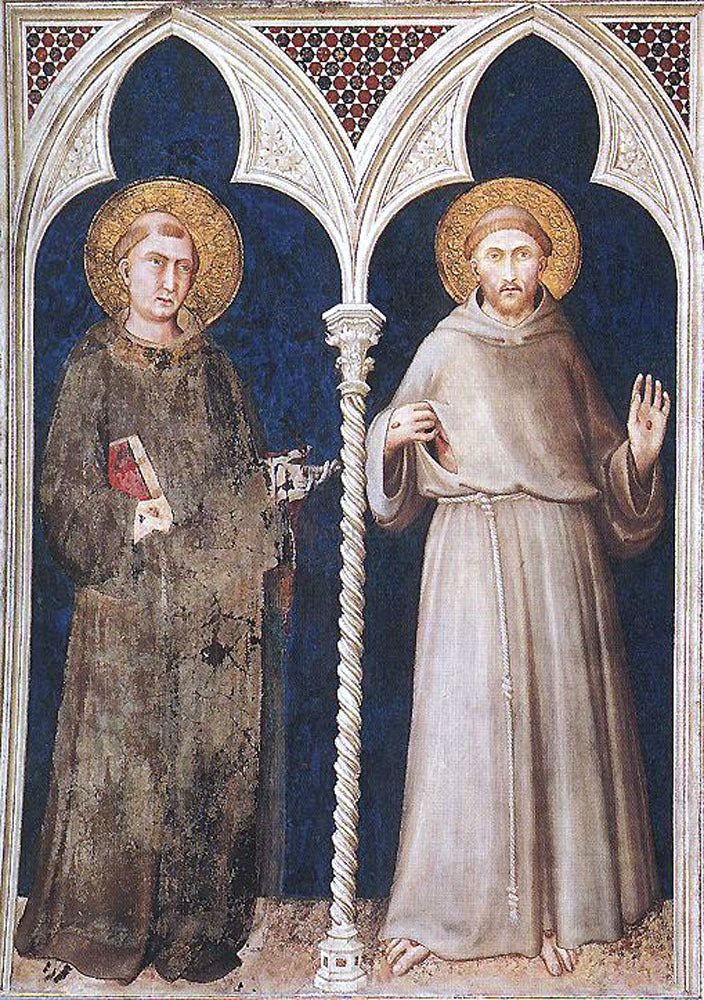 Simone Martini St Anthony and St Francis - Canvas Print