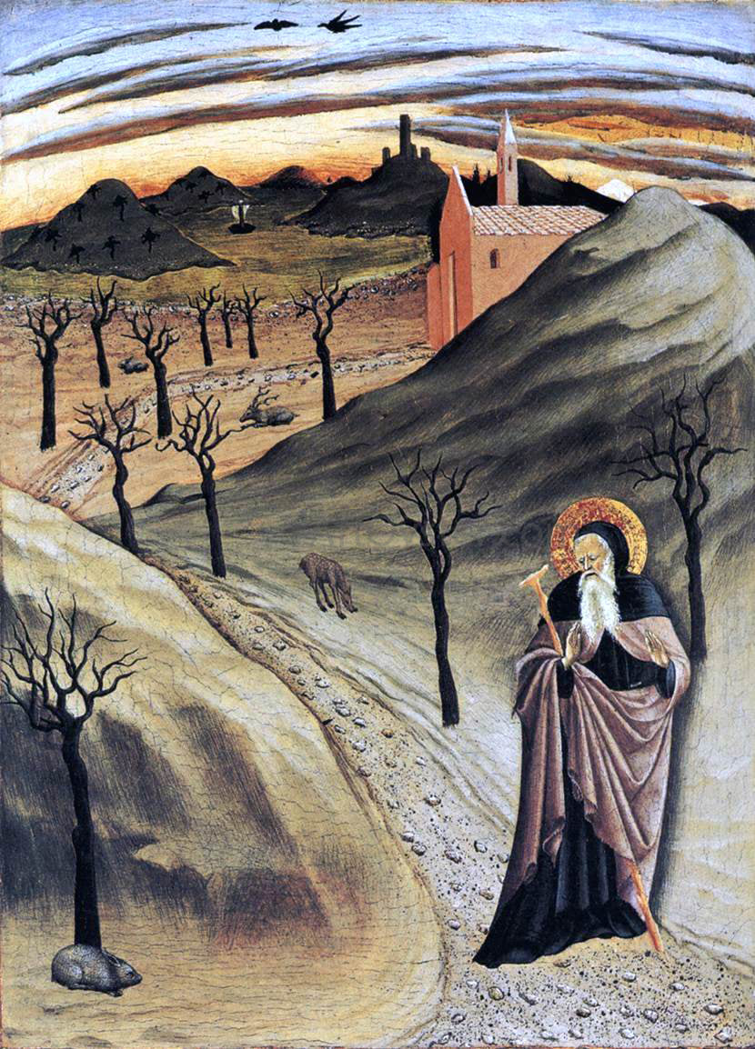 Master the Osservanza St Anthony Tempted by Gold - Canvas Print
