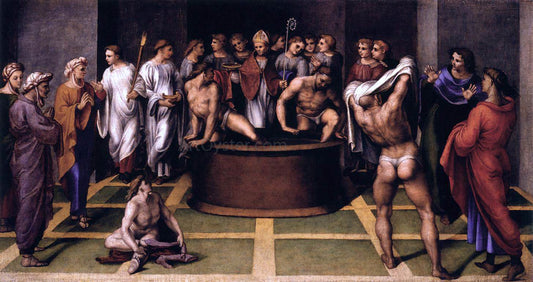 Girolamo Genga St Augustine Baptizes the Cathechumens - Canvas Print