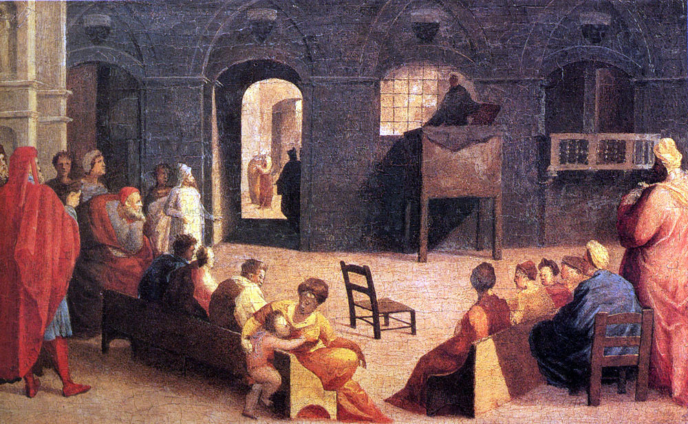 Domenico Beccafumi St. Bernardino Of Siena Preaching - Canvas Print