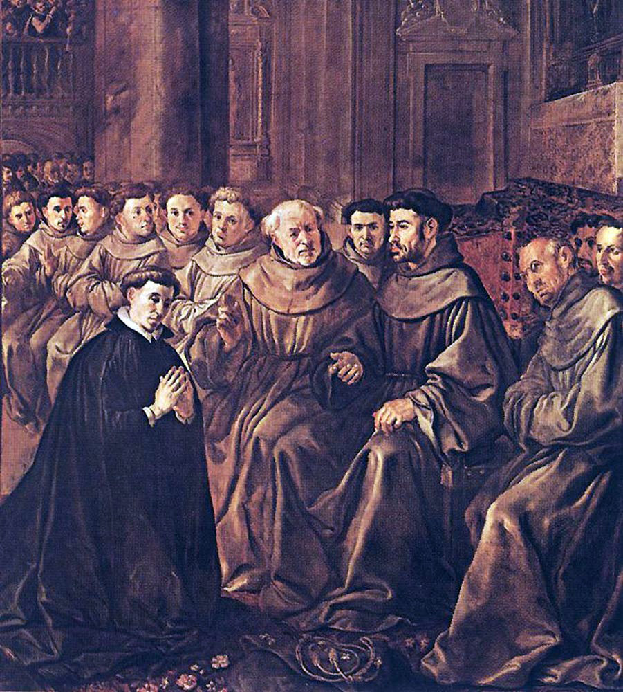 The Elder Francisco De Herrera St Bonaventure Joins the Franciscan Order - Canvas Print