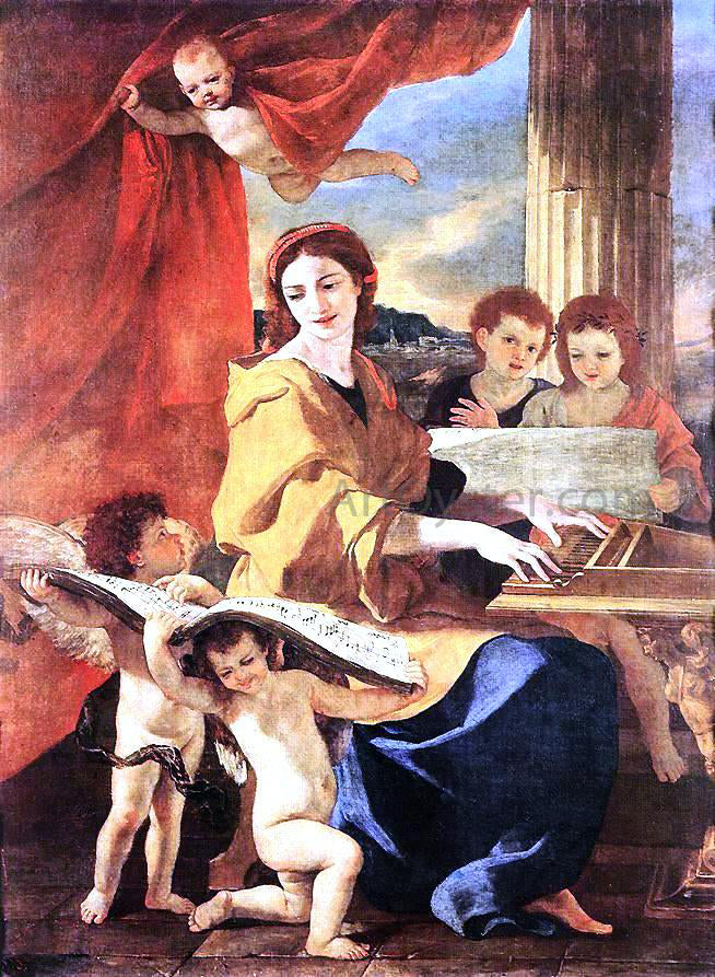 Nicolas Poussin St Cecilia - Canvas Print