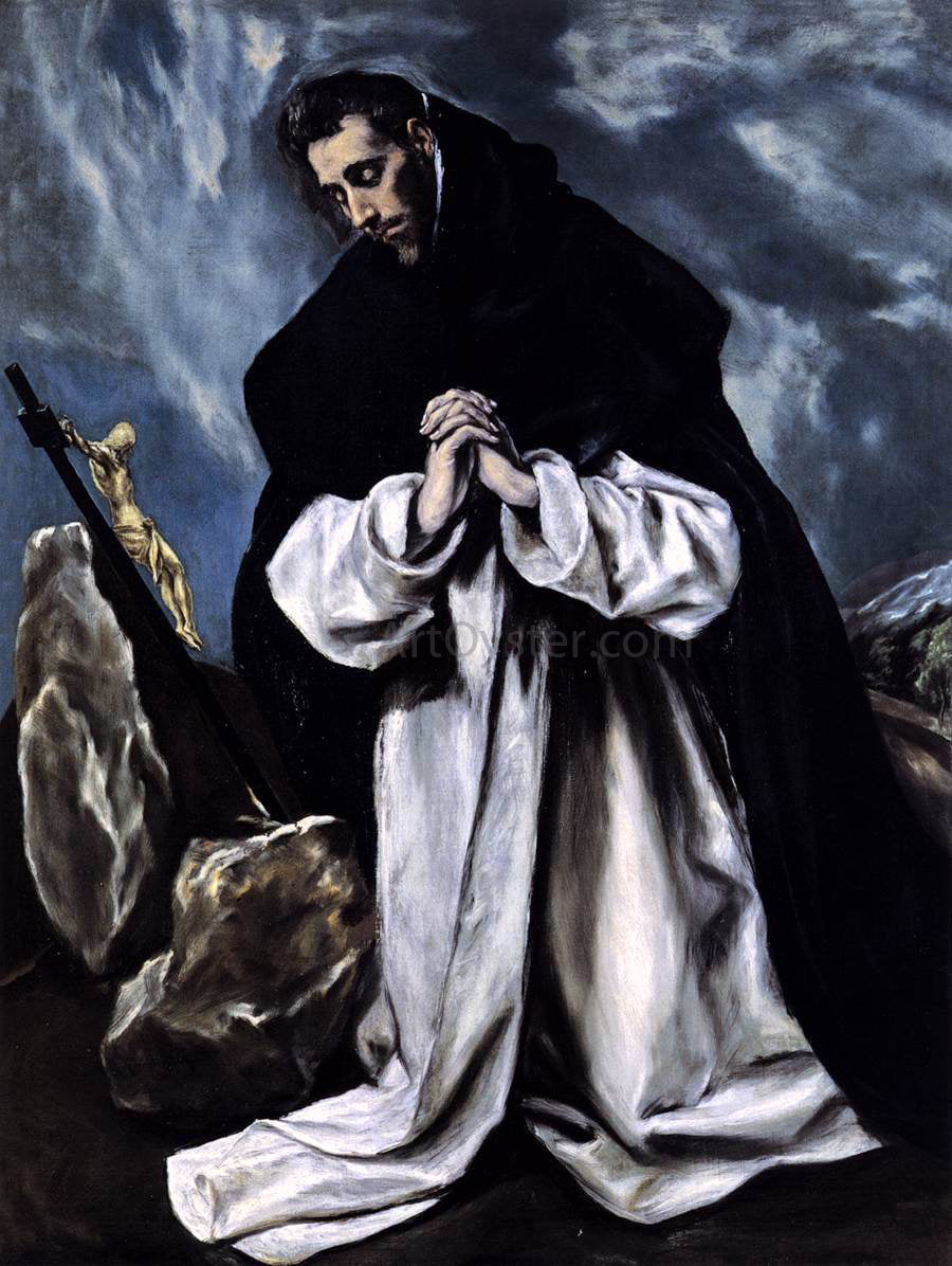 El Greco St Dominic in Prayer - Canvas Print