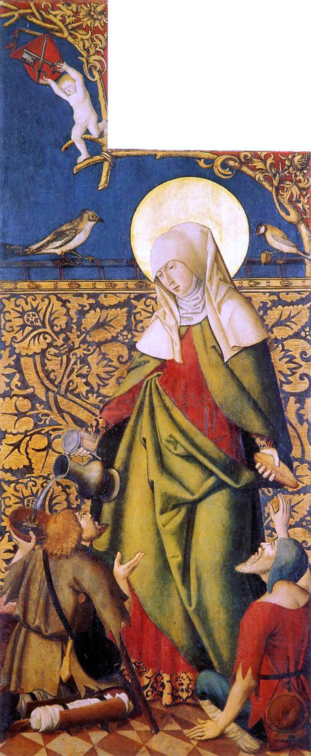 Unknown (2) Masters St Elizabeth Giving Bread and Wine to Beggars - Canvas Print