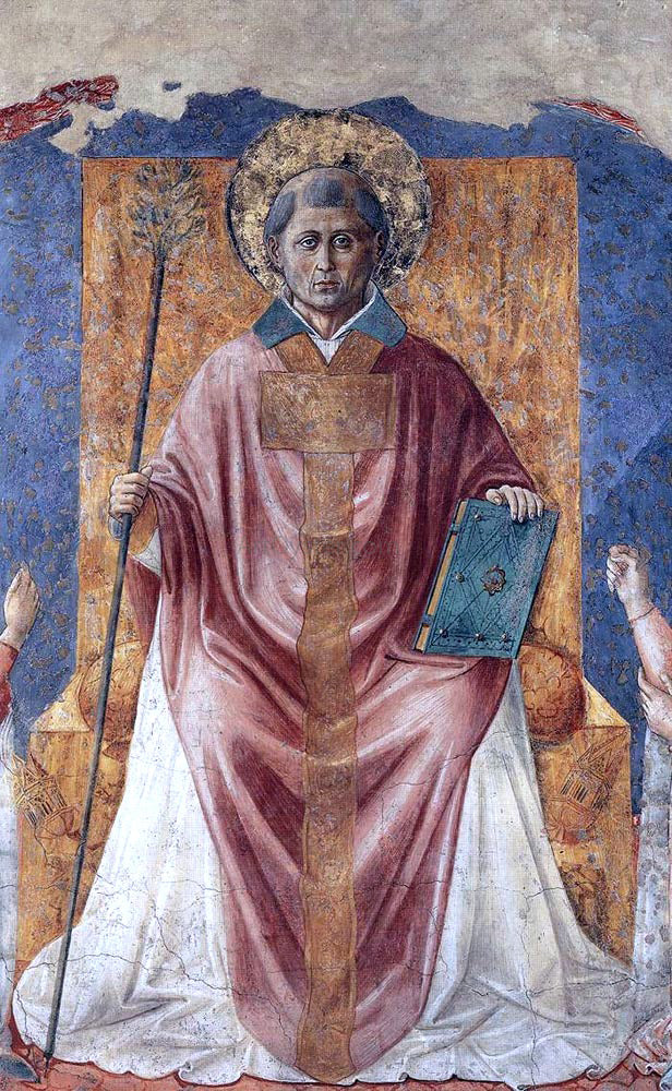 Benozzo Di Lese di Sandro Gozzoli St Fortunatus Enthroned - Canvas Print
