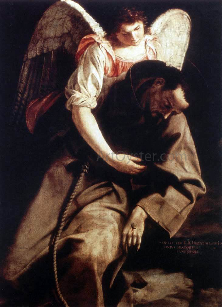Orazio Gentileschi St Francis and the Angel - Canvas Print