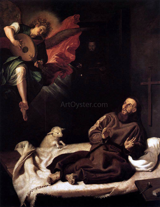Francisco Ribalta St Francis Comforted by an Angel - Canvas Print