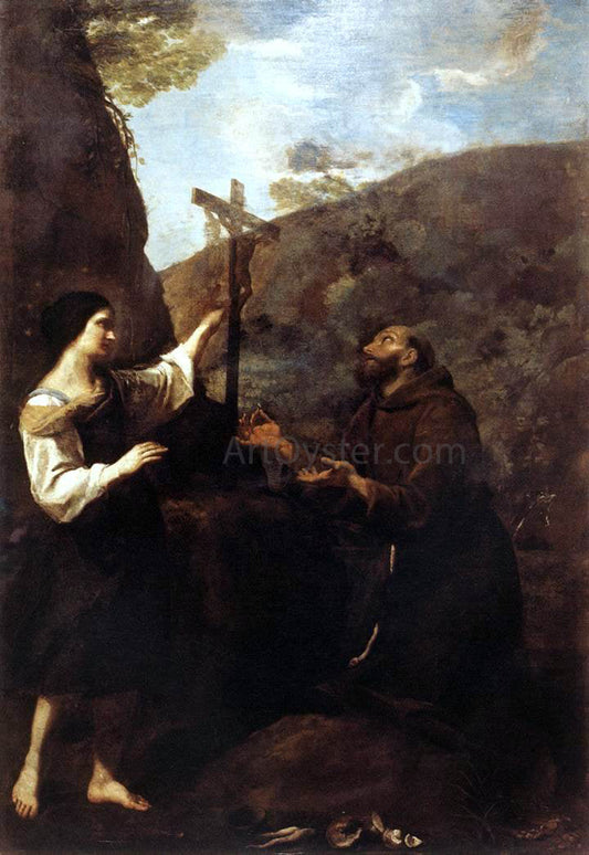 Andrea Sacchi St Francis Marrying Poverty - Canvas Print