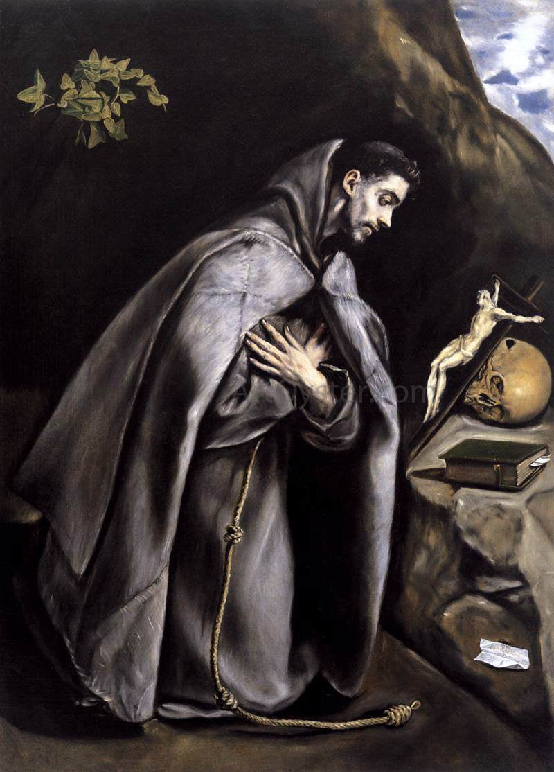 El Greco St Francis Meditating - Canvas Print