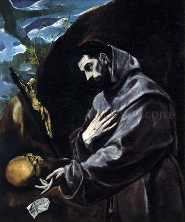 El Greco St Francis Praying - Canvas Print