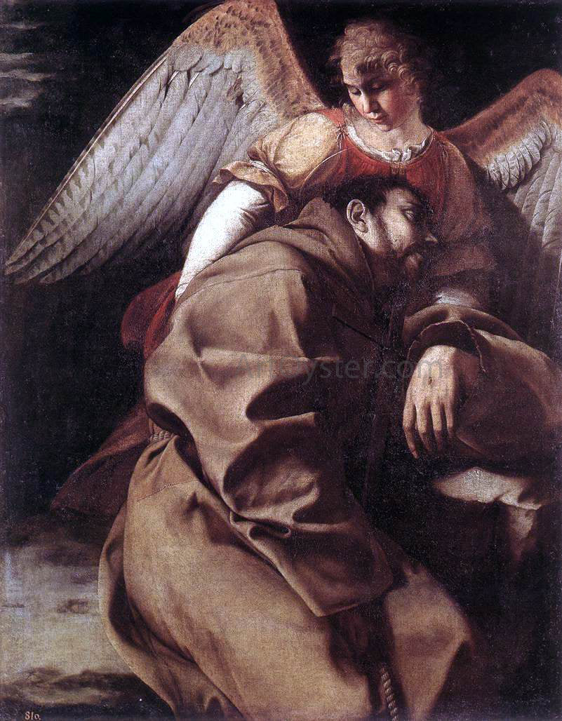 Orazio Gentileschi St Francis Supported by an Angel - Canvas Print