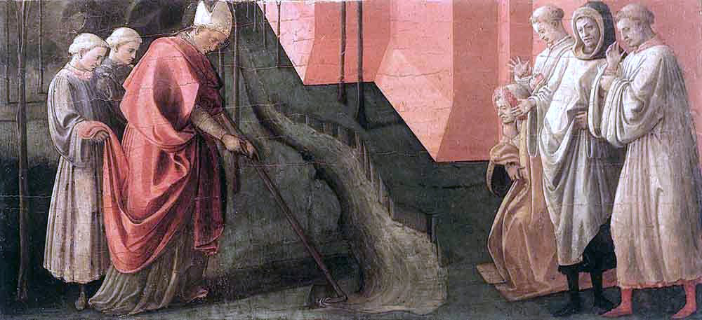 Fra Filippo Lippi St Fredianus Diverts the River Serchio - Canvas Print
