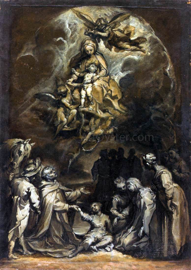 Francesco Vanni St Hyacinthus Raising a Drowned Child - Canvas Print