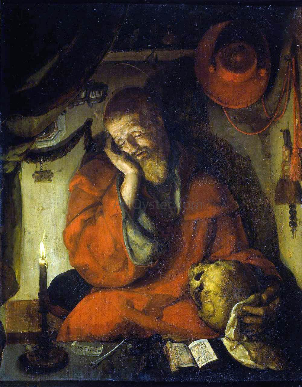 Aertgen Van Leyden St Jerome - Canvas Print