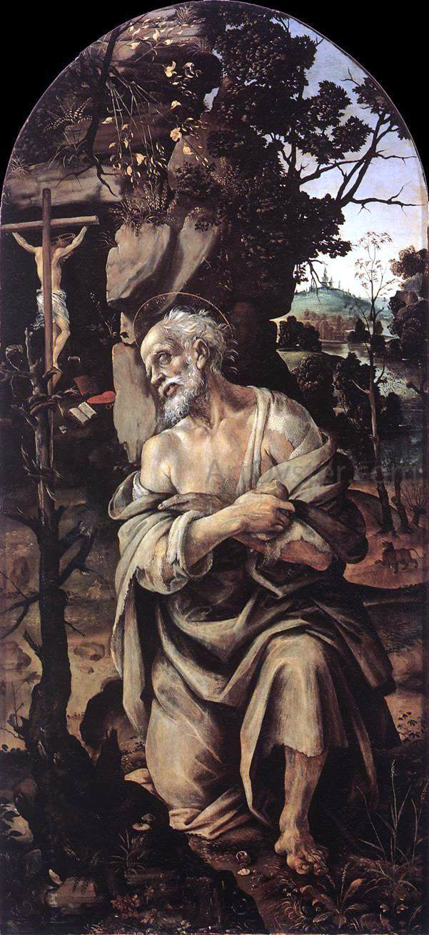 Filippino Lippi St Jerome - Canvas Print