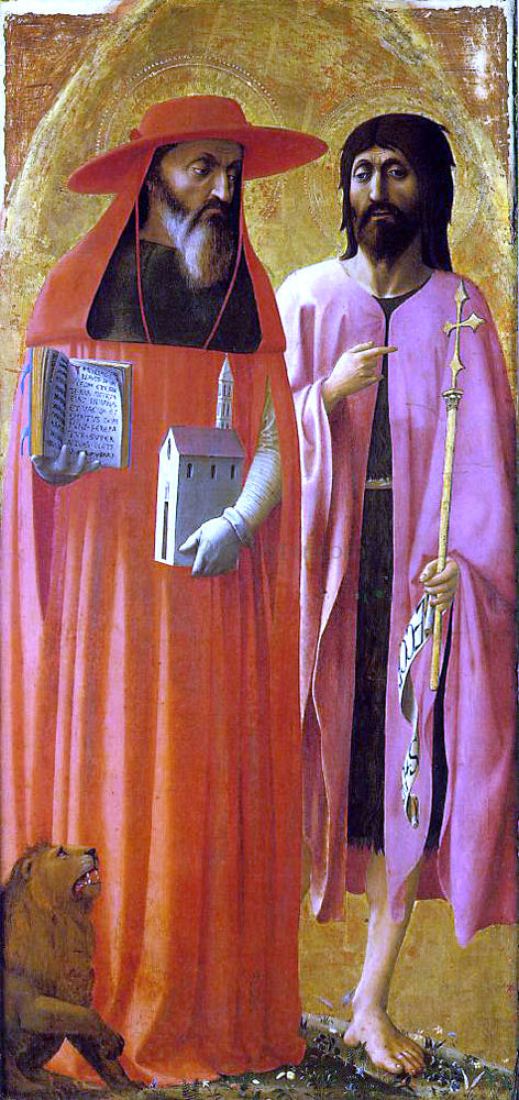 Masaccio St Jerome and St John the Baptist - Canvas Print