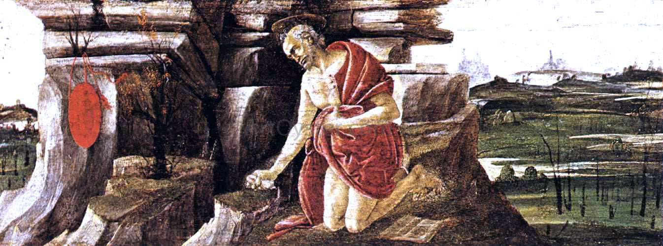 Sandro Botticelli St Jerome in Penitence (San Marco Altarpiece) - Canvas Print