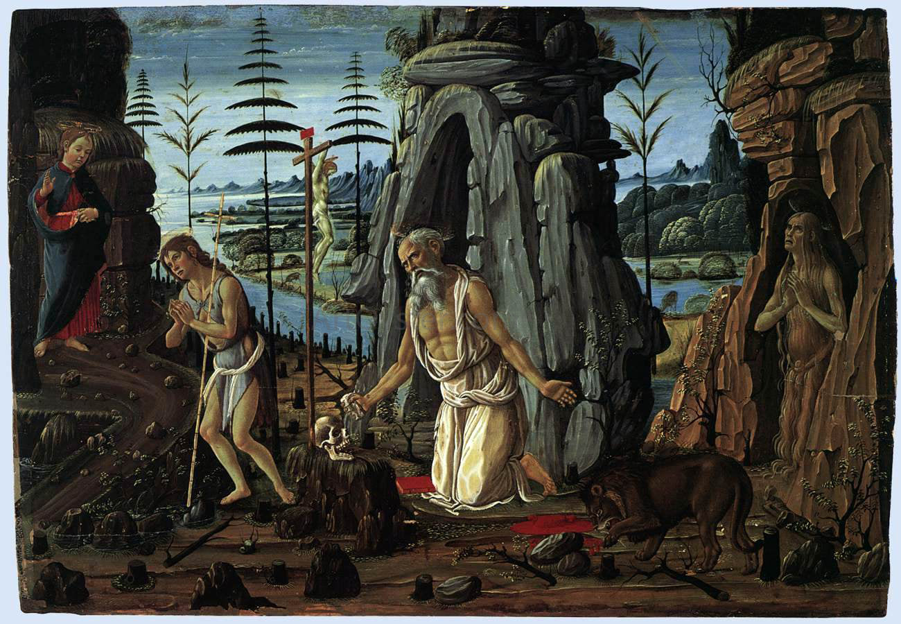 Jacopo Del Sellaio St Jerome in the Wilderness - Canvas Print