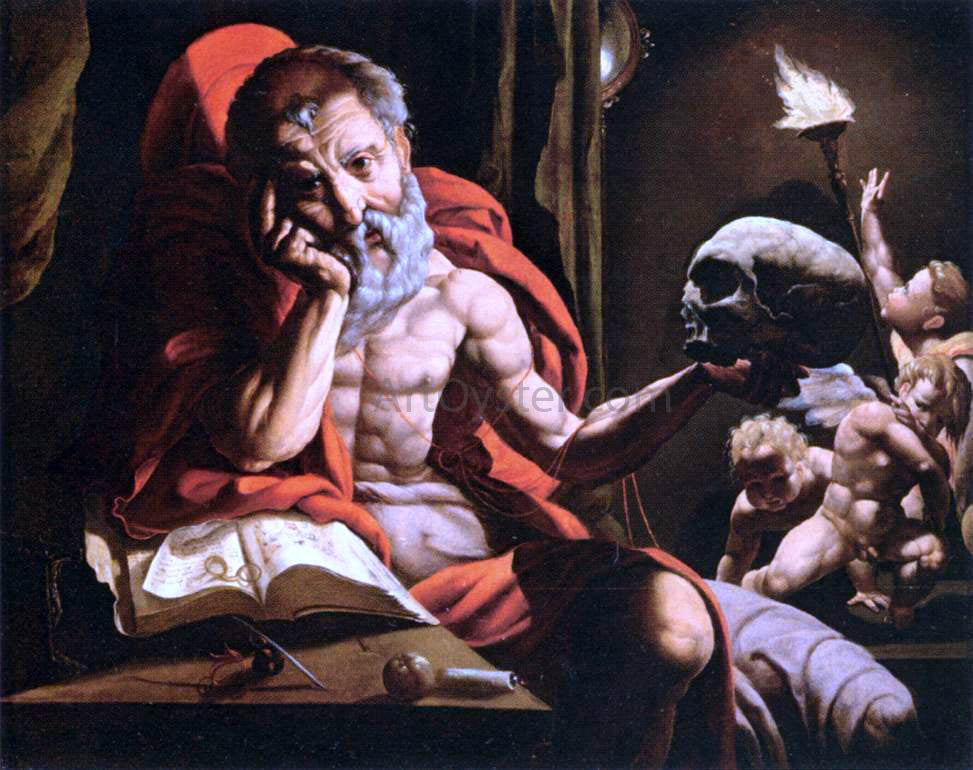 Jan Cornelisz Vermeyen St Jerome Meditating - Canvas Print