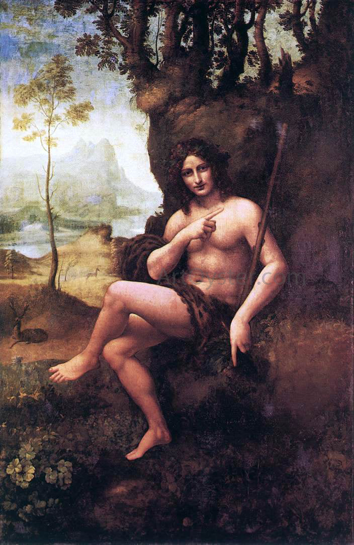 Leonardo Da Vinci St John in the Wilderness - Canvas Print