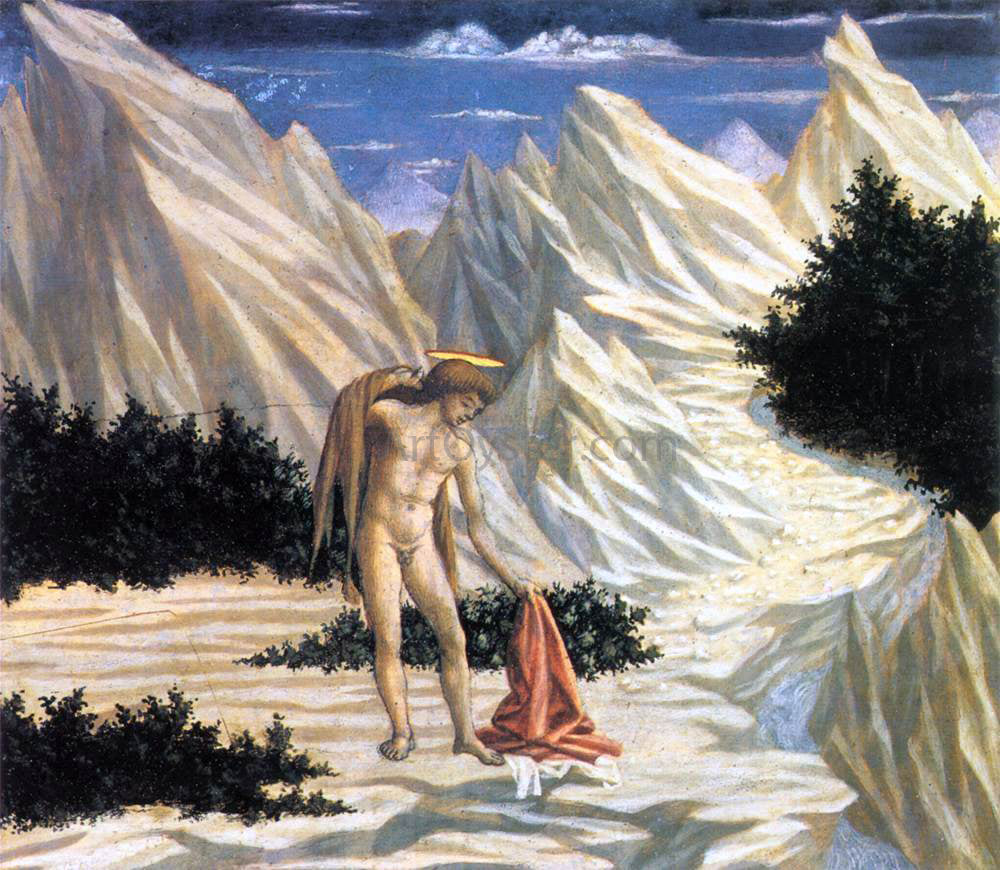 Domenico Veneziano St John in the Wilderness (predella 2) - Canvas Print