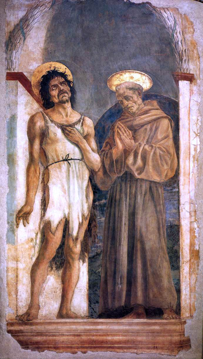 Domenico Veneziano St John the Baptist and St Francis - Canvas Print