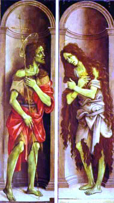 Filippino Lippi St. John the Baptist, Mary Magdalene - Canvas Print