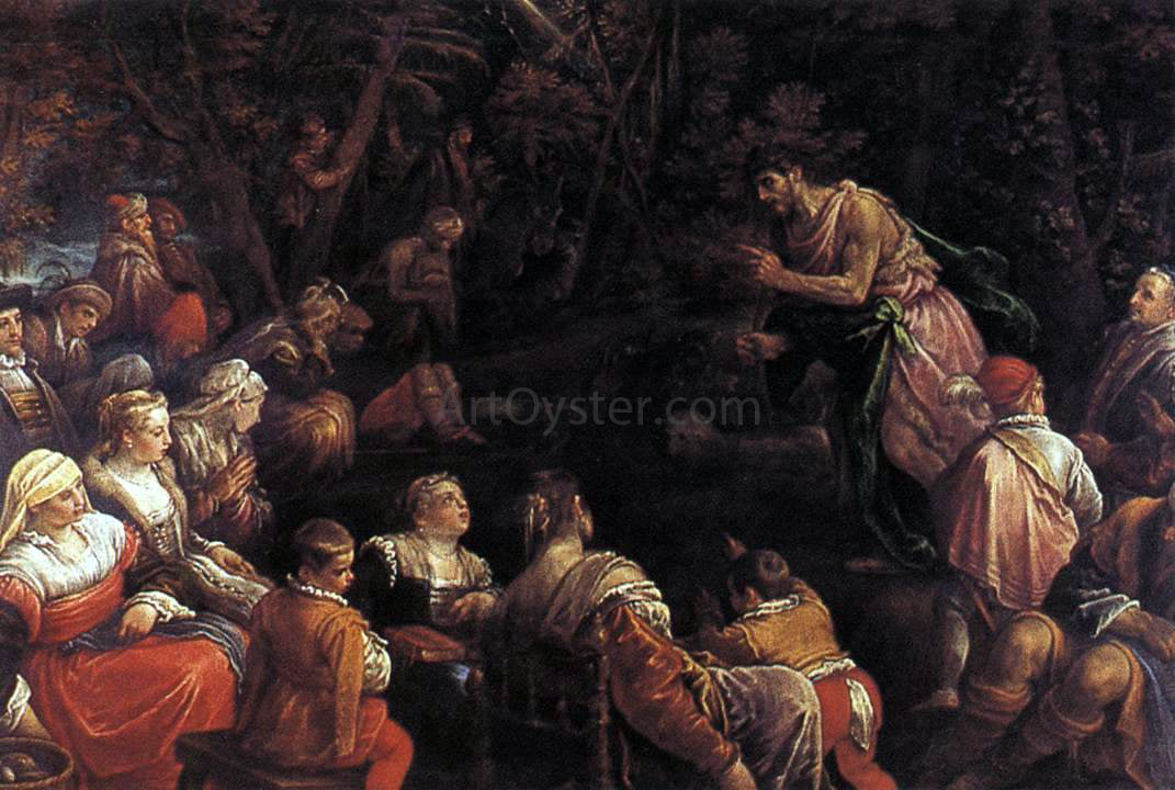 Francesco Bassano St John the Baptist Preaching - Canvas Print