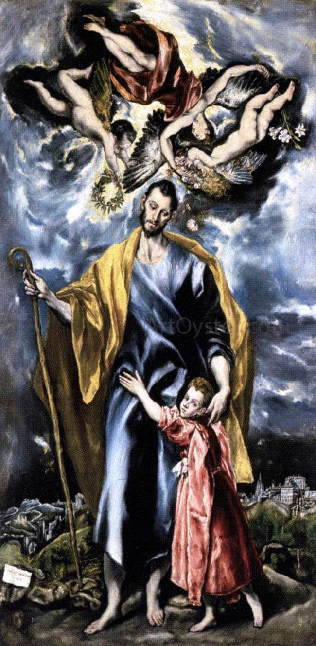 El Greco St Joseph and the Christ Child - Canvas Print
