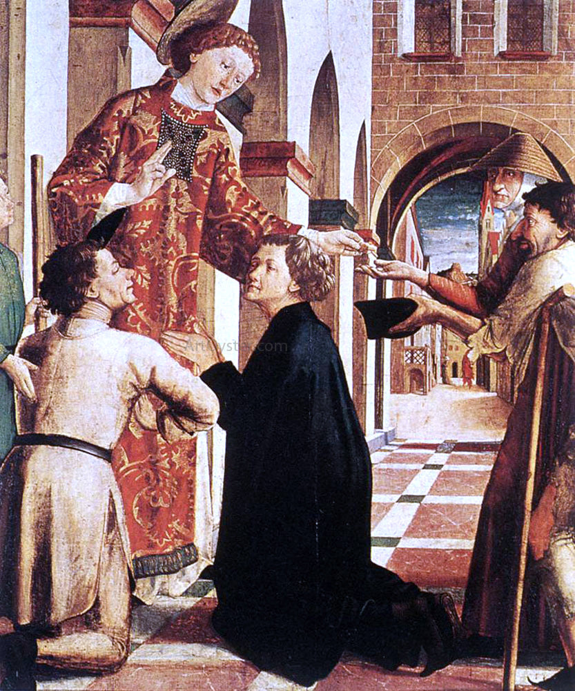 Michael Pacher St Lawrence Distributing the Alms - Canvas Print
