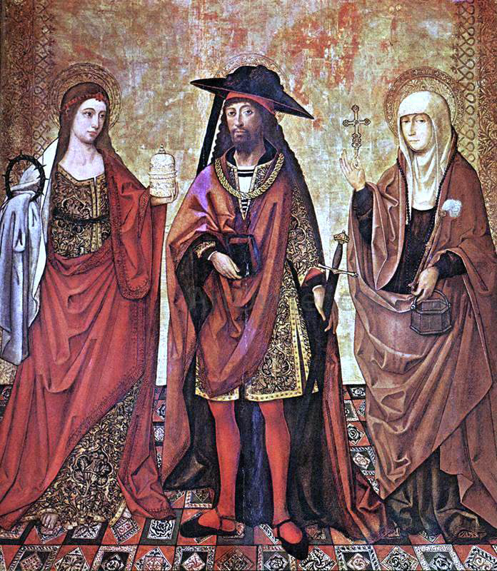 Unknown St Lazarus between Martha and Mary - Canvas Print