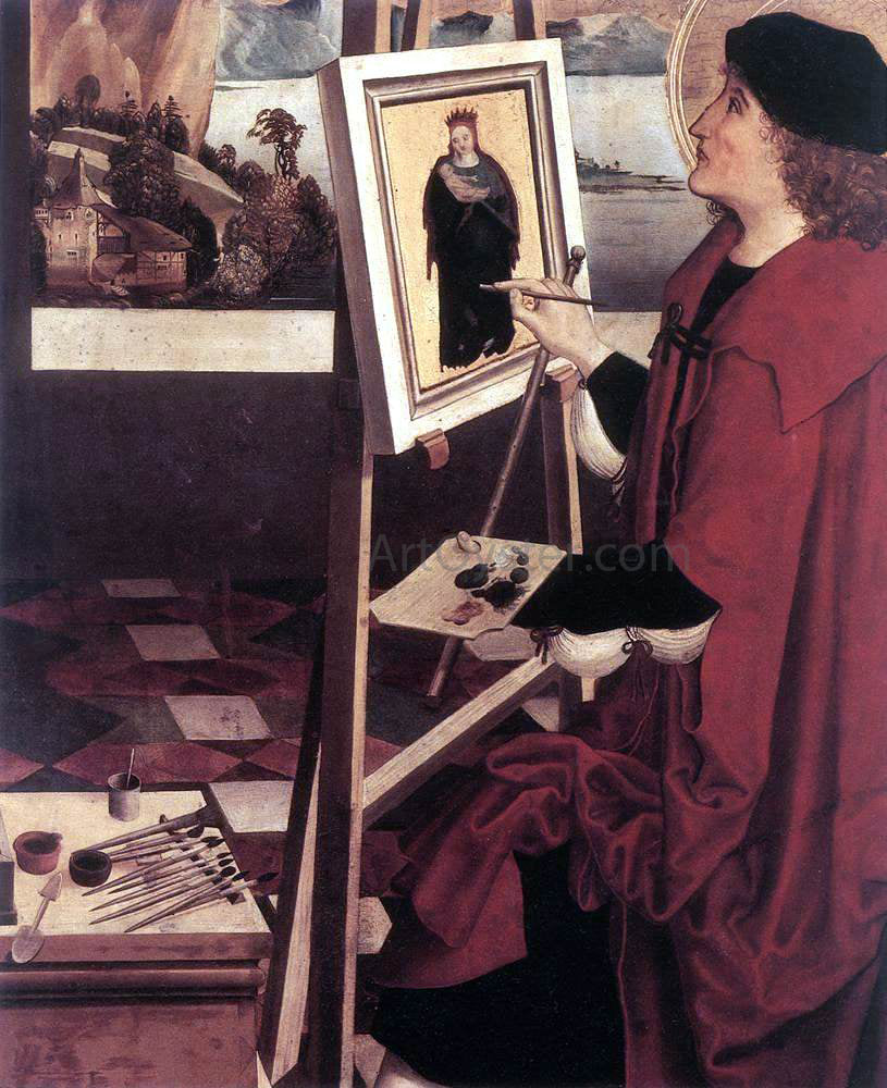 Niklaus Manuel St Luke Painting the Madonna (detail) - Canvas Print