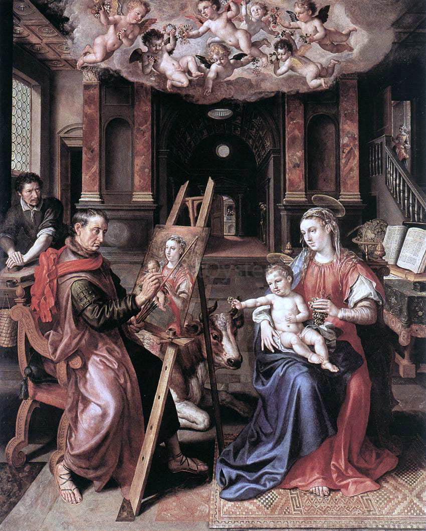 Marten De Vos St Luke Painting the Virgin Mary - Canvas Print