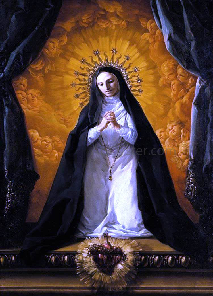 Corrado Giaquinto St Margaret Mary Alacoque Contemplating the Sacred Heart of Jesus - Canvas Print
