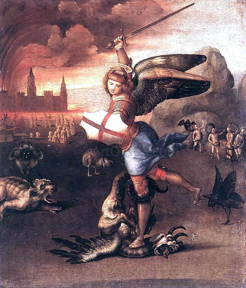 Raphael St Michael and the Dragon - Canvas Print