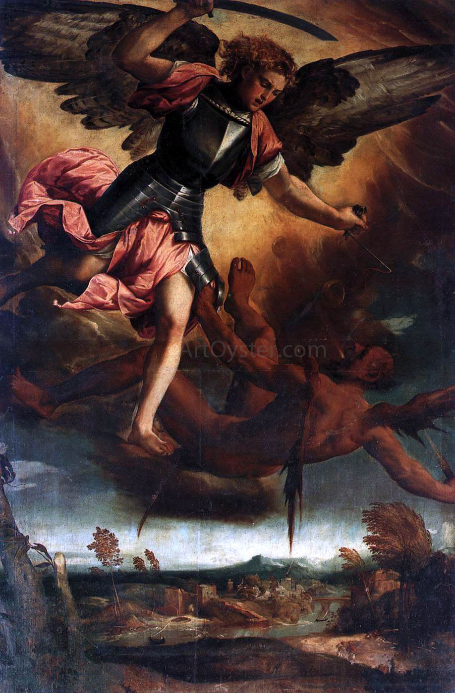 Bonifazio Veronese St Michael Vanquishing the Devil - Canvas Print