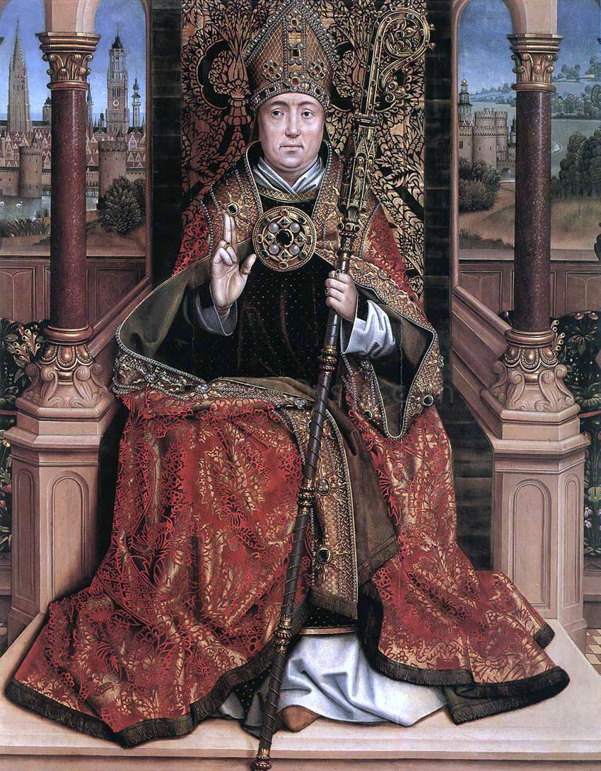 Master lucy Legend St Nicholas Altarpiece (central panel) - Canvas Print