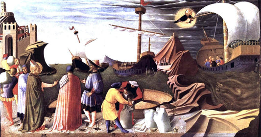 Fra Angelico St Nicholas saves the ship (Perugia Altarpiece) - Canvas Print