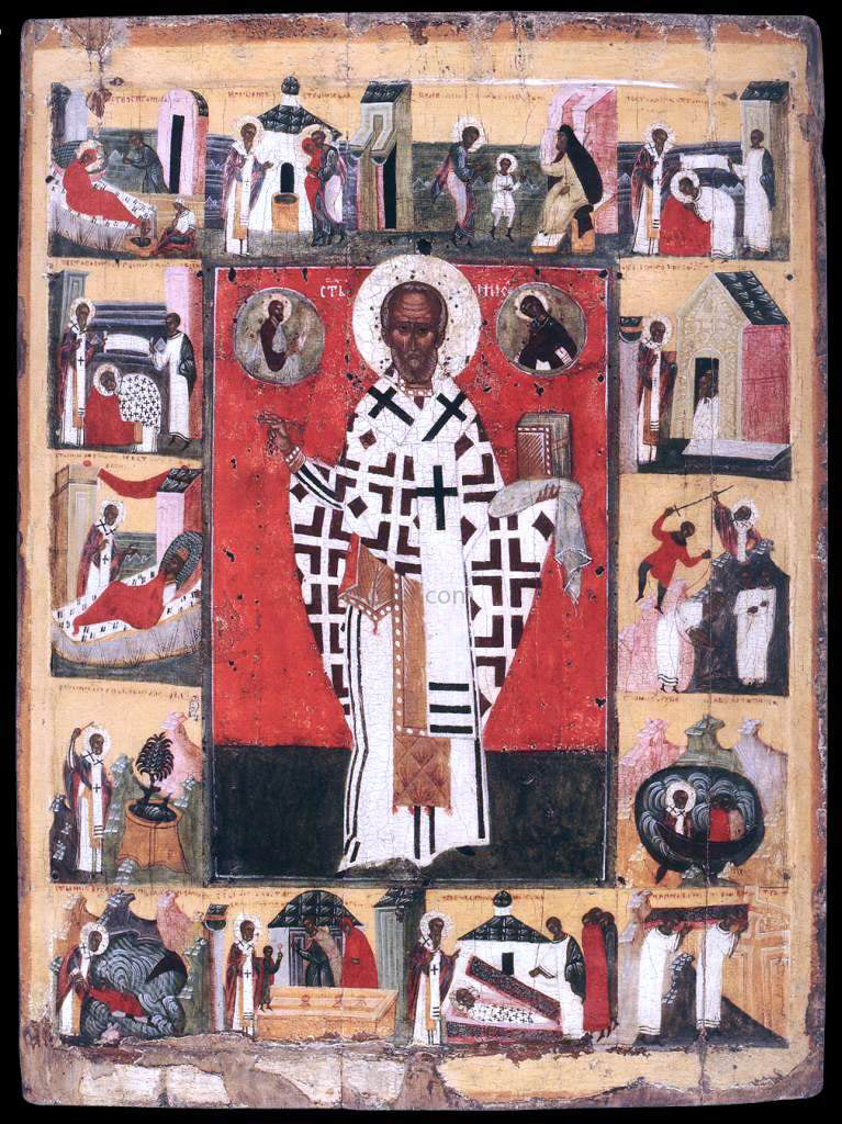 Unknown Painters Masters St Nicholas with Scenes from his Life - Canvas Print