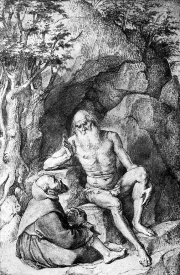 Peter Paul Rubens St. Onufrij Instruct Monk - Canvas Print